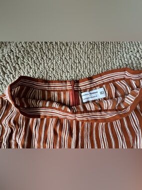 Anthropologie Wide-Leg Pants in Rust and White Stripe